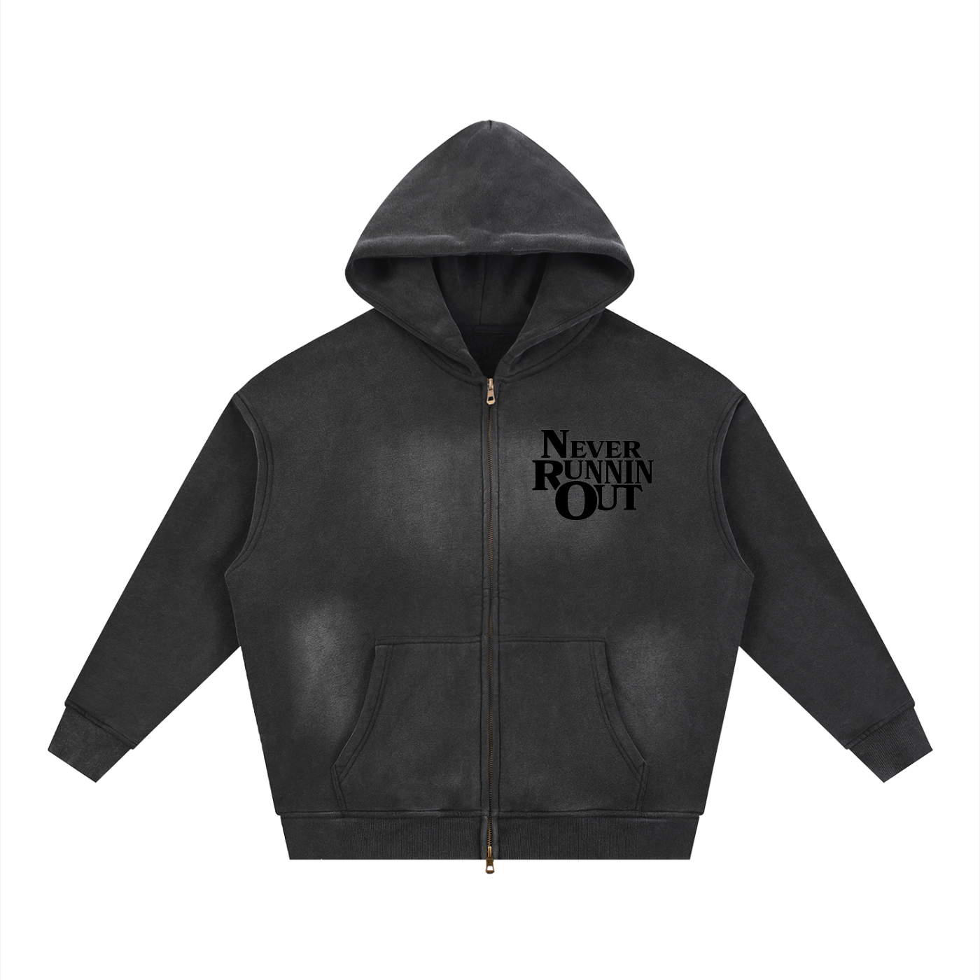 Sunfade Two-way Zipper Boxy Fleece Hoodie
