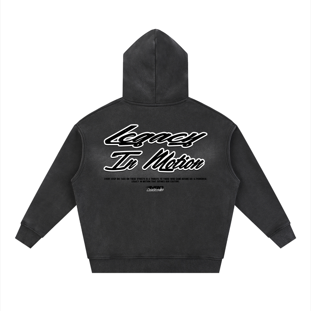 Sunfade Two-way Zipper Boxy Fleece Hoodie