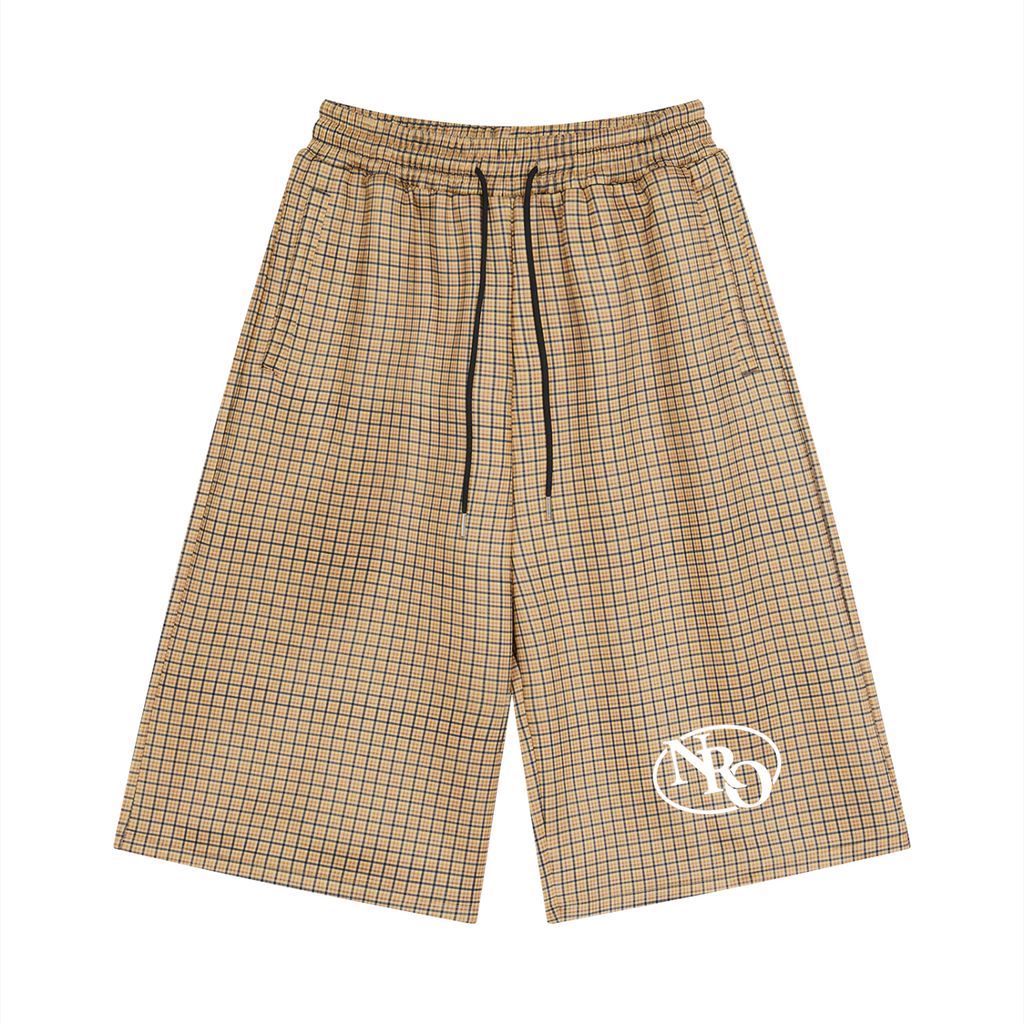 Unisex Plaid Drawstring Shorts