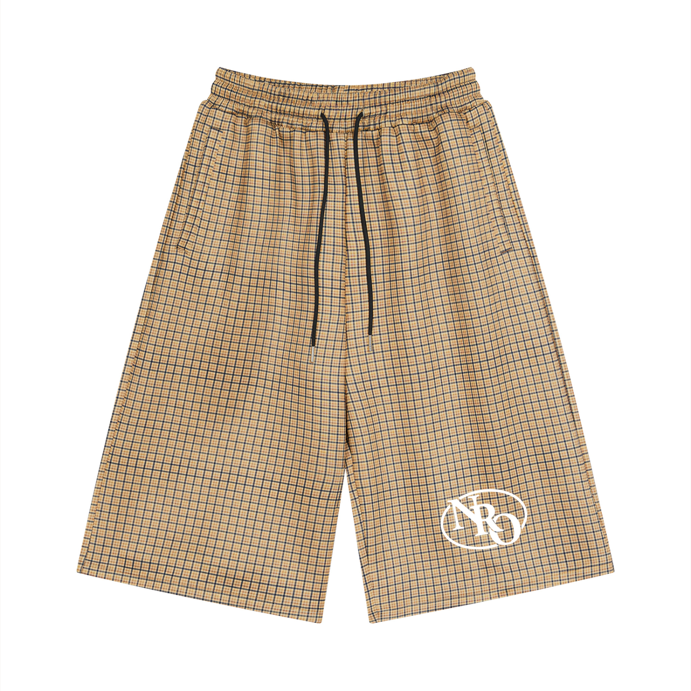 Unisex Plaid Drawstring Shorts